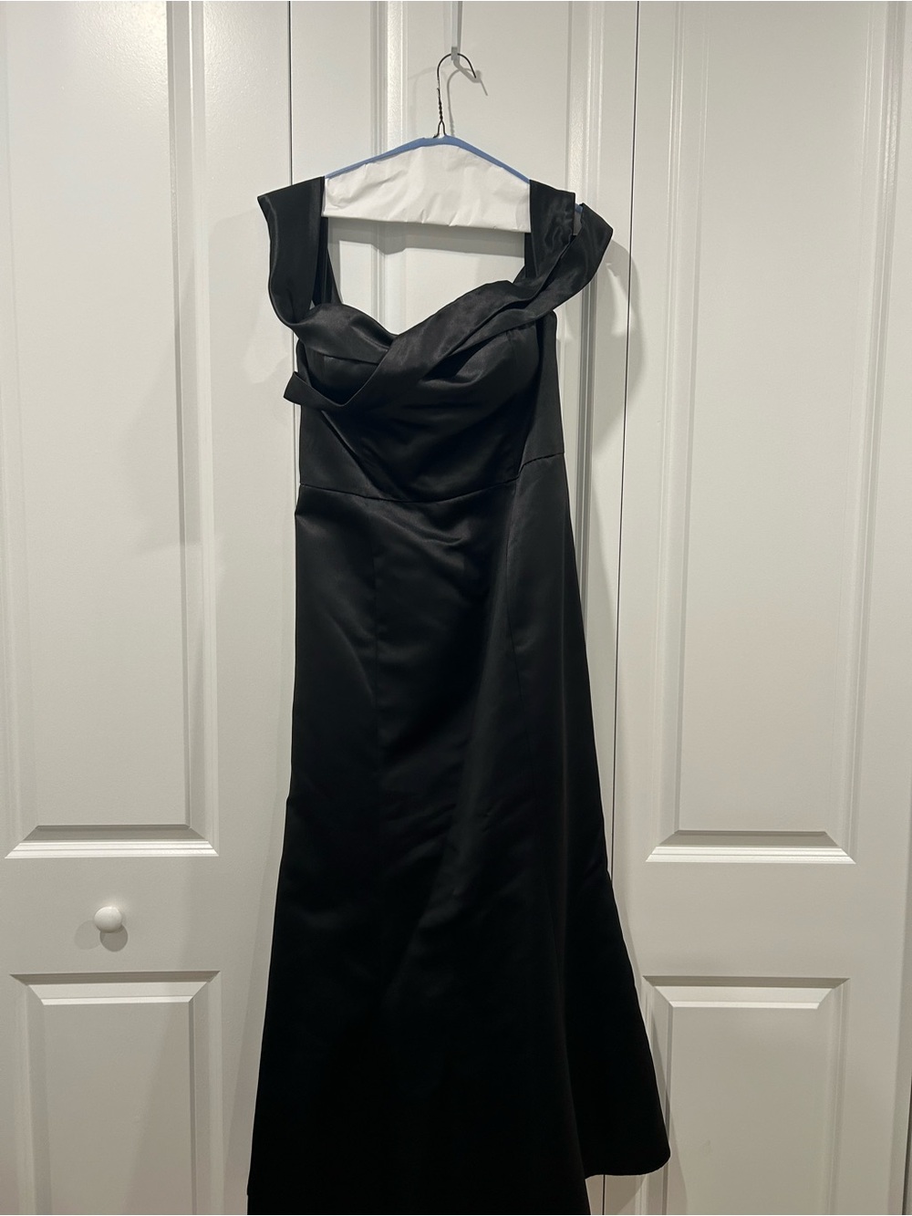 Wtoo by Watters Bridesmaids Black Strapless Satin Dress